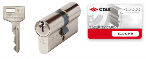 Цилиндр CISA серии С3000 ключ-ключ 70мм (35х35) никель 