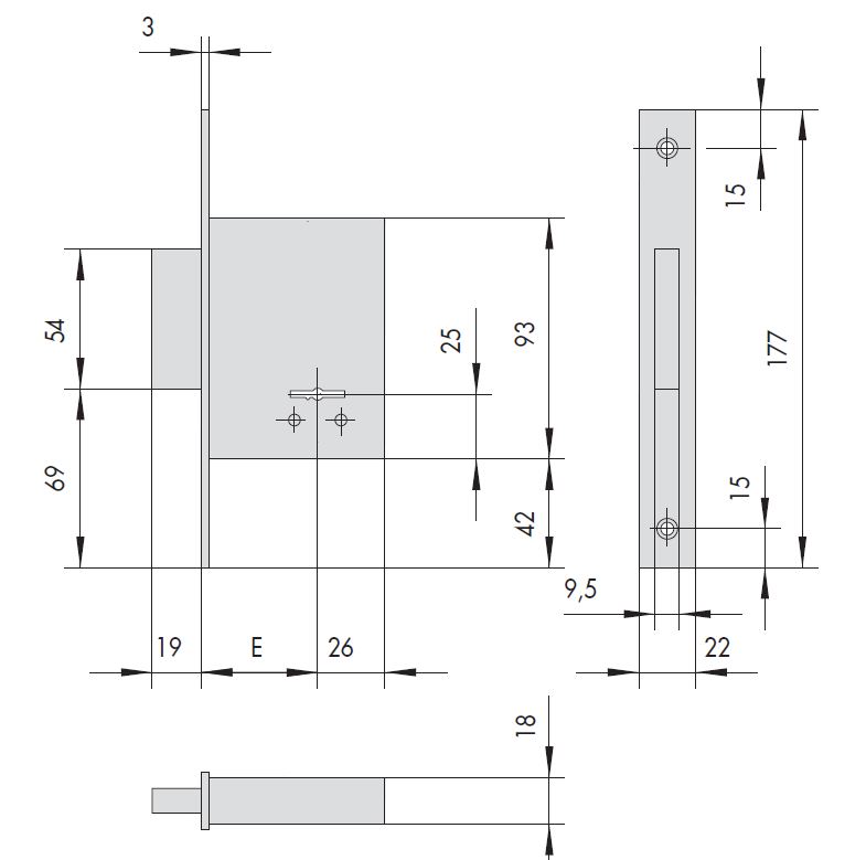 Замок врезной сувальдный CISA 57220.60.0 