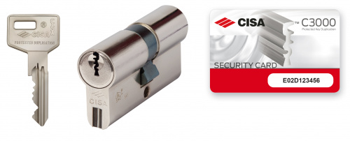 Цилиндр CISA серии С3000 ключ-ключ 70мм (35х35) никель 