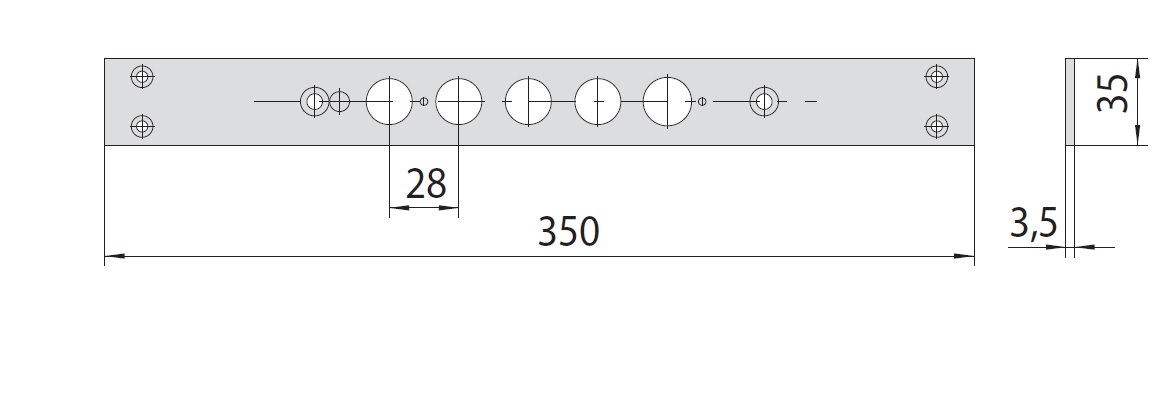 Планка торцевая для замков серии 57600 CISA 06221.00.0 