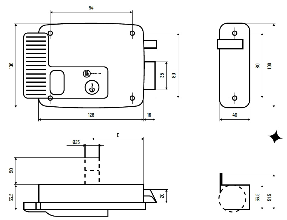 Замок накладной электромеханический RL-730.60.1 