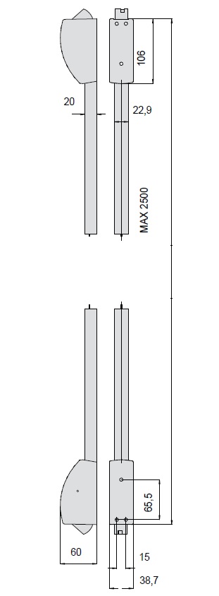 Запоры дополнительные накладные для устройства "Антипаника" CISA 07063.61.0 