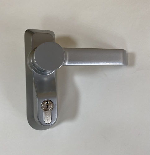 Ручка внешняя со встроенным цилиндром для накладного утройства "Антипаника" CISA 07078.68.0.B9, стальной цвет 