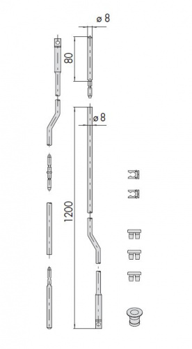 Удлинители для внутренних изогнутых тяг CISA 06441.00.0 