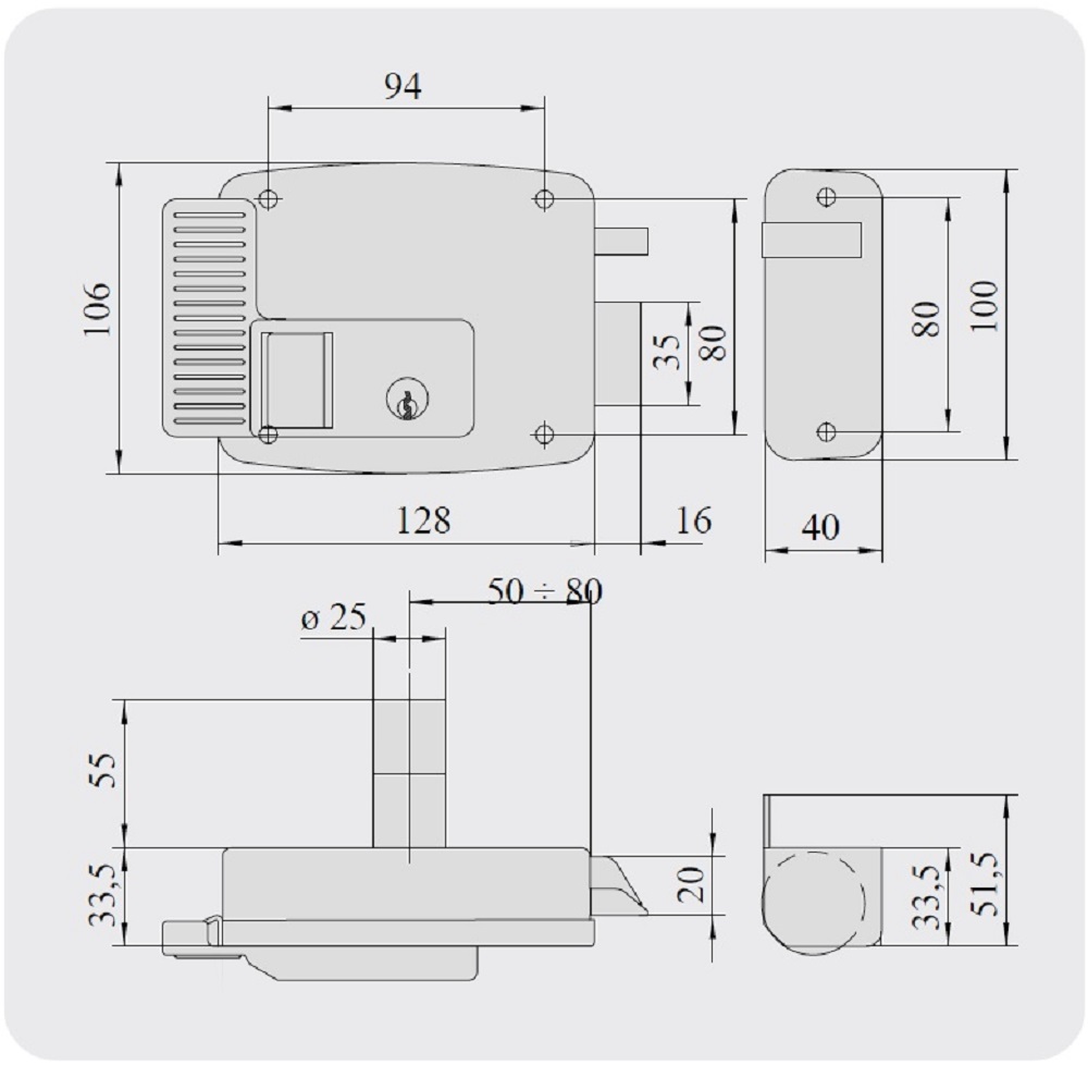 Замок накладной электромеханический CISA 11630.60.3 