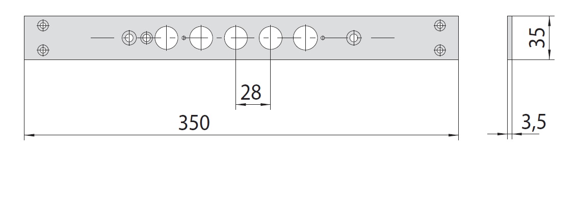 Планка торцевая для замков серии 56500 CISA 06221.01.0 