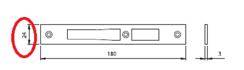 Ответная планка ISEO для узкопрофильных электромеханических замков 